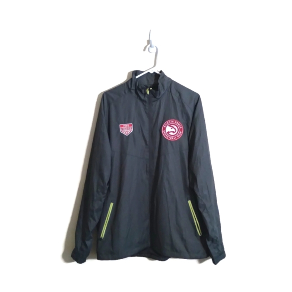 NBA Atlanta Hawks Mens Full Zip Gray Windbreaker Jacket Sz Large